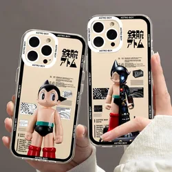 Astro Boy Cartoon Phone Case For iPhone 11 12 Mini 13 14 Pro Max Transparent Shell