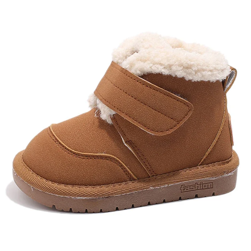 

Winter New Anti Slip Children's Snow Boots Plush Warm Boys and Girls Cotton Boots Soft Soled Baby Kid's Short Boots