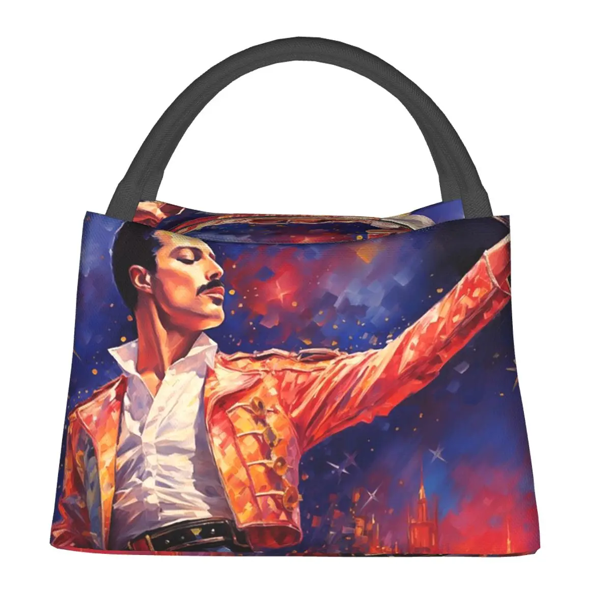 Freddie Mercury Shines Lunch Bags Insulated Bento Box Lunch Tote Picnic Bags Cooler Thermal Bag for Woman Children Office