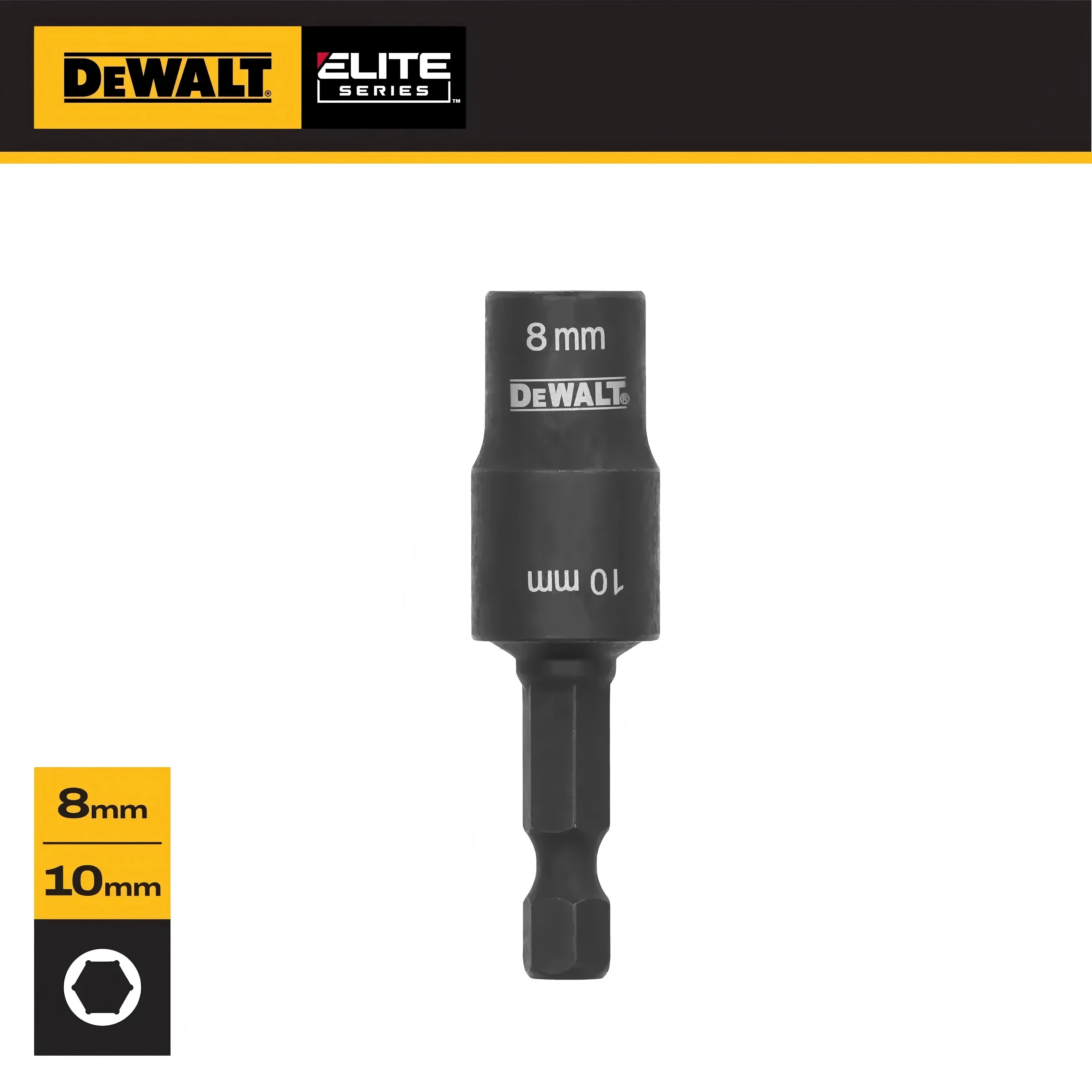 DEWALT DWADEND810MM ELITE SERIES™ 8mm + 10mm Reversible Nut Driver Power Tool Accessories