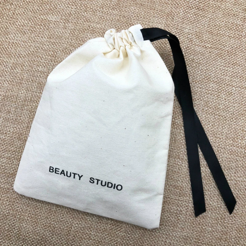 

50PCS Cotton Gift Pouch Jewelry Bags Packaging Cosmetic Candy Wedding Party Makeup Drawstring Sachet Wrapping Supplly Print Logo