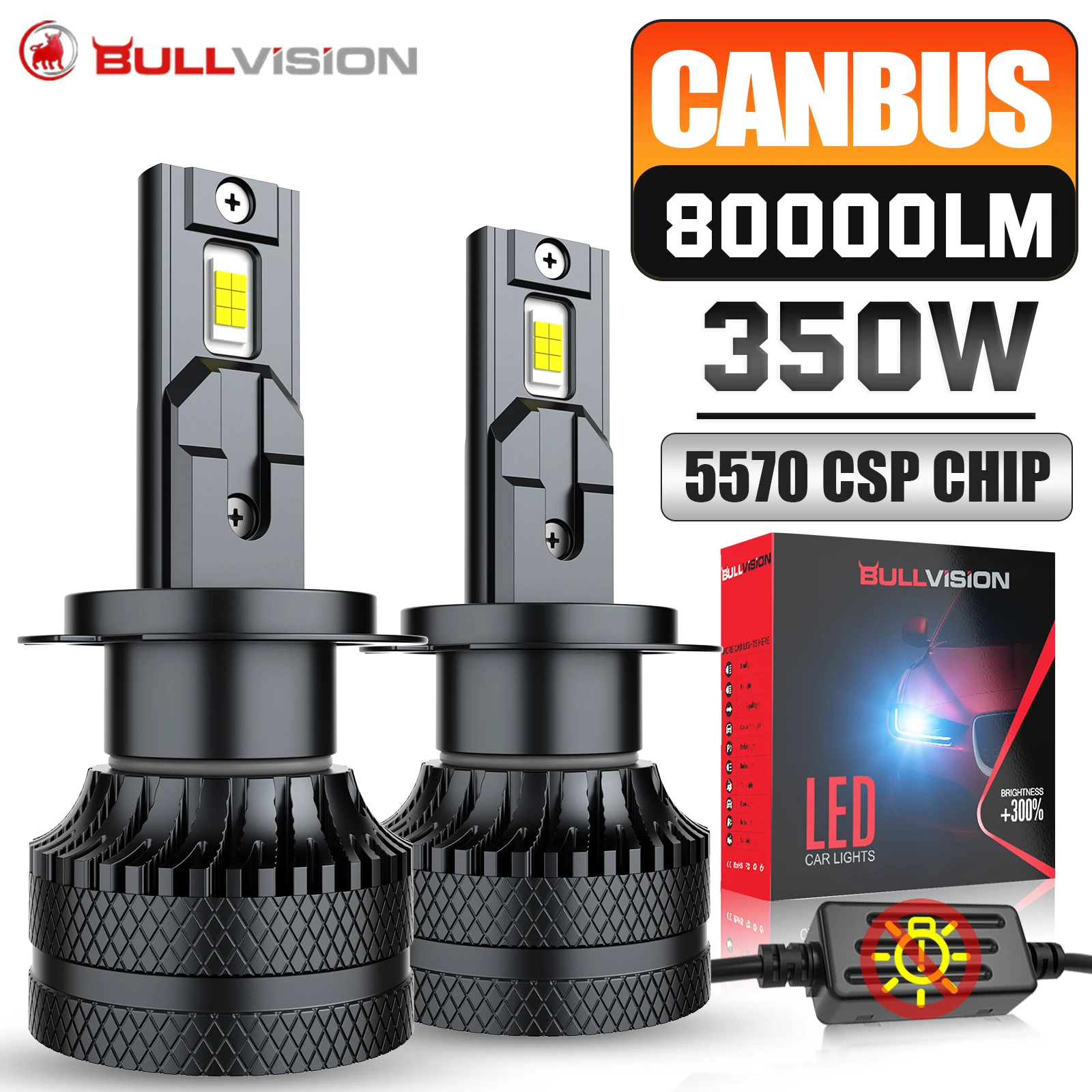 Carro led farol h7 led h4 h1 h8 h9 h11 hb3 hb4 9005 9006 9012 6000k branco 350w 80000lm auto lâmpada led turbo luz de nevoeiro 12v 2 peças