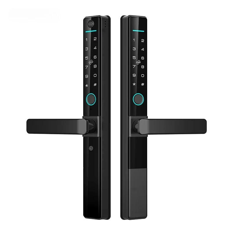 Double Sided Fingerprint Ip65 Waterproof TUYA Application Peephole Remote Door Lock Fingerprint Code Card Key Smart Door Locks