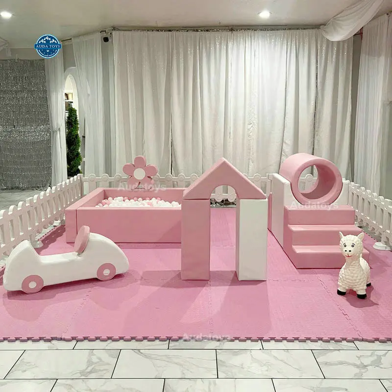 Baby Small Pink Soft Play Set Play Ground Mini Indoor Playground For Girl Birthday