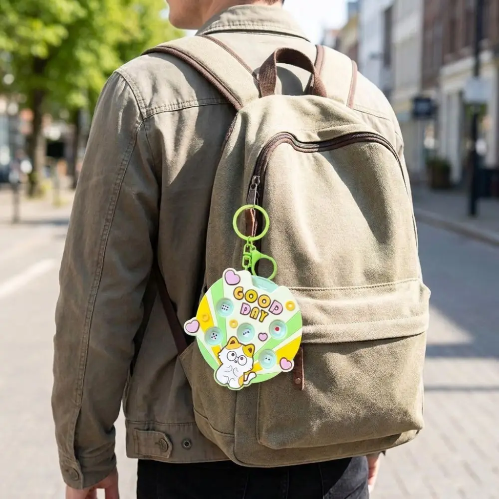 Cute Cartoon Animal Funny Press Keychain Squeezable Lightweight Mini Press Car Pendant Anti-Lost Bag Charm Backpack