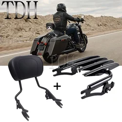 Motorcycle Detachable Stealth Luggage Back Bissybar Backrest Pad for Harley Road King CVO Street Glide Road Glide Special 09-22