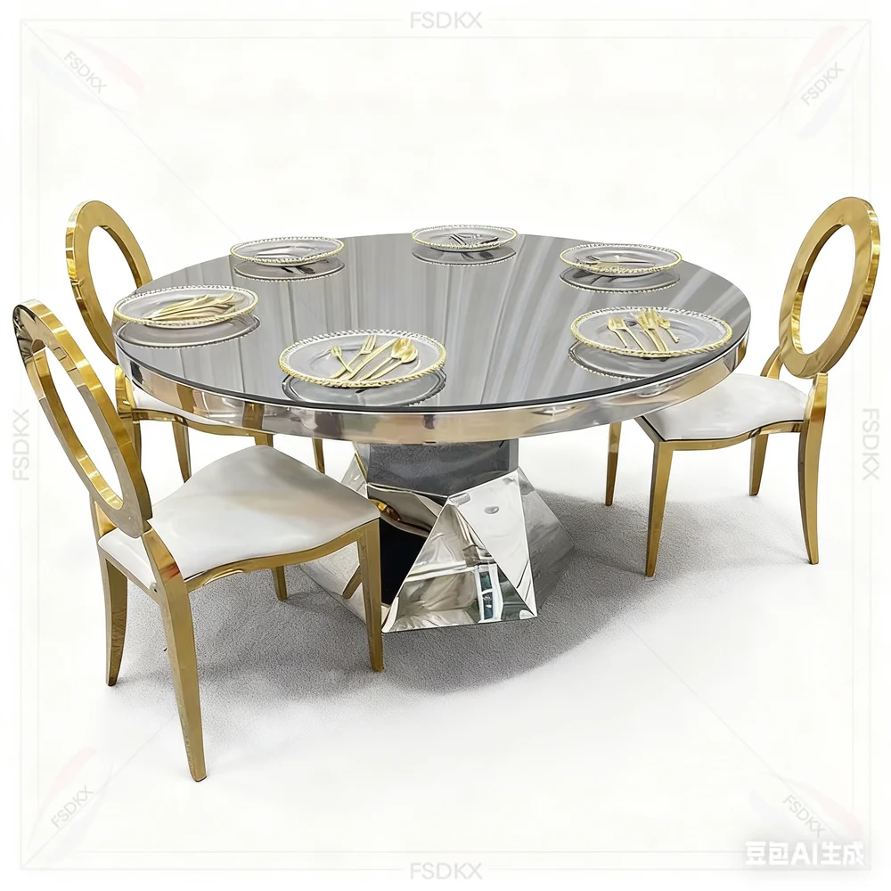 

FSDKX Gold Banquet Table for Wedding and Event Versatile Hotel Furniture for Outdoor Hotel Use