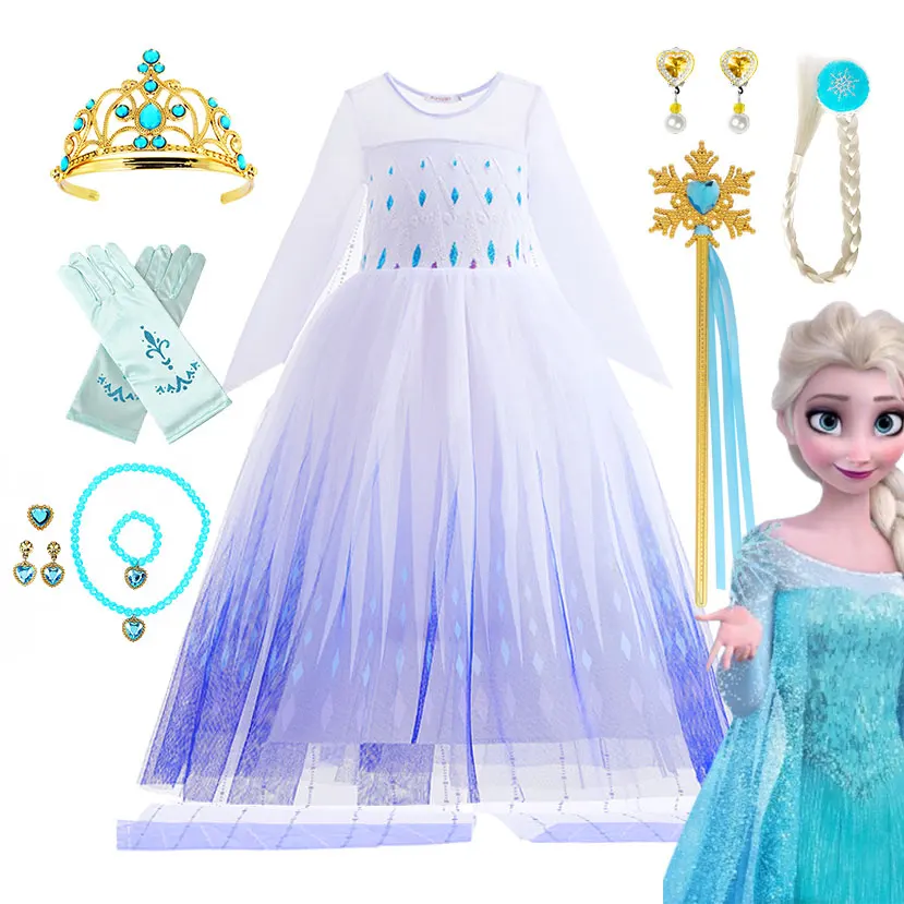 

2025 детская одежда принцессы Эльзы для дня рождения, Снежная королева, анимированный файл, карнавальный костюм «Холодное сердце», карнавальное праздничное платье Пурима