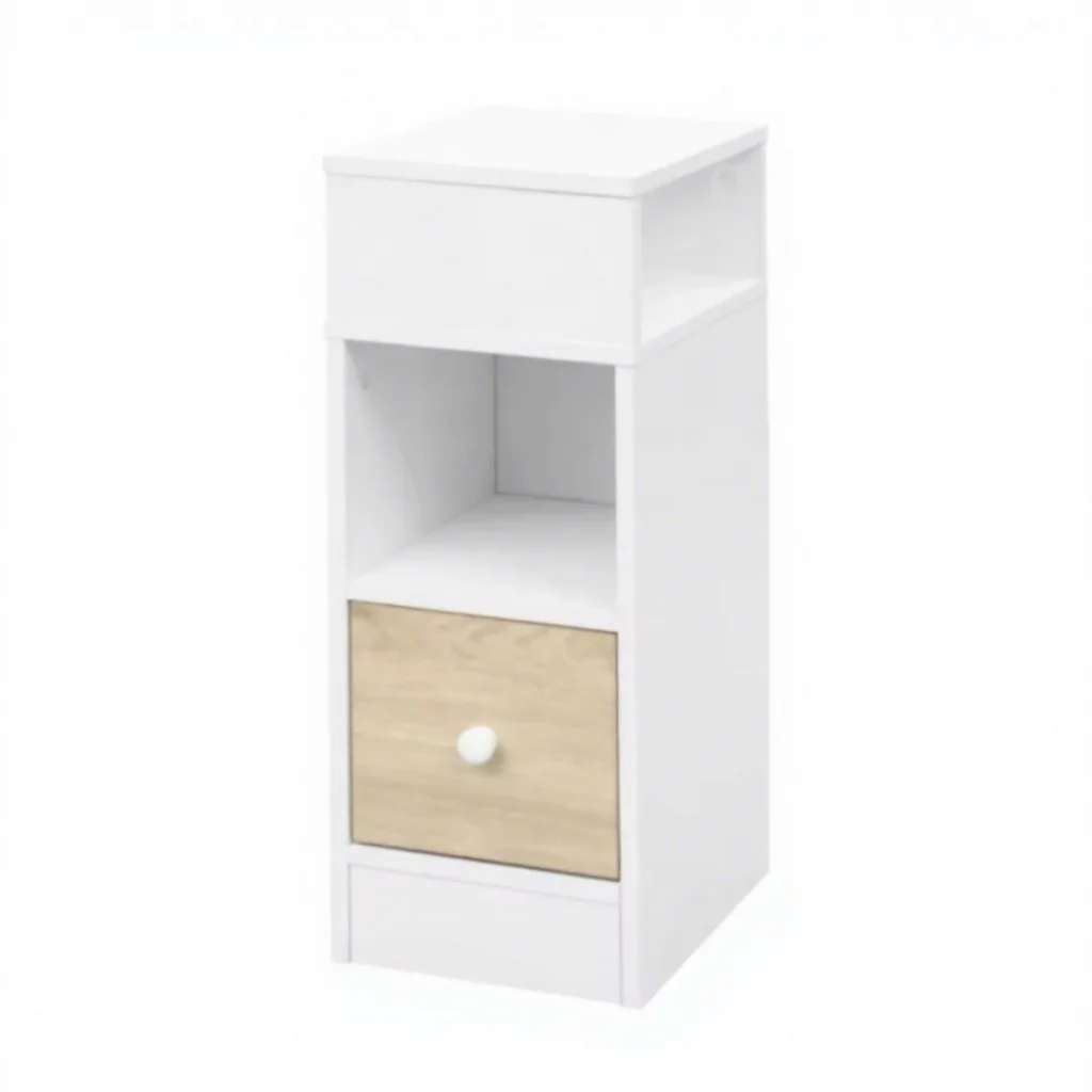 #Modern Contemporary White Bedside Table High-Gloss Finish Scratch-Resistant Eco-Friendly Wooden Bedroom Living Room Hotel