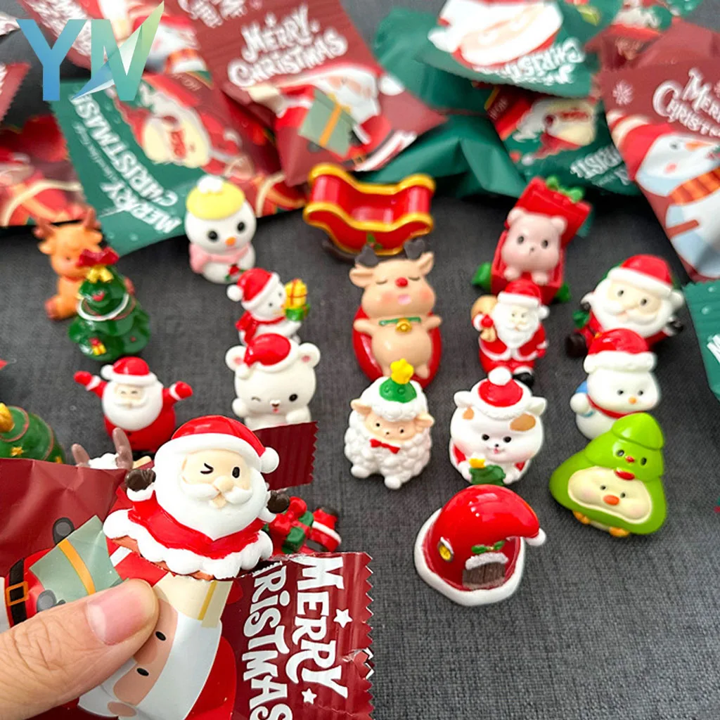 Weihnachtsbaum-Ornament-Set, Weihnachtsmann, Schneemann, Mini-Figuren, Geschenkpreis für Kinder, Urlaub, Party, Dekoration, Display-Kollektion