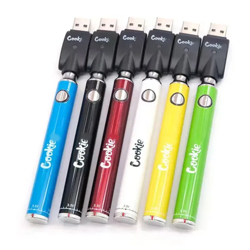 3-10pcs Cookie Twist Battery 510 Vape Preheat Battery 900mAh USB Charger 3.3-4.8V Preheat VV Vape Pen For 510 Vape Cartridge