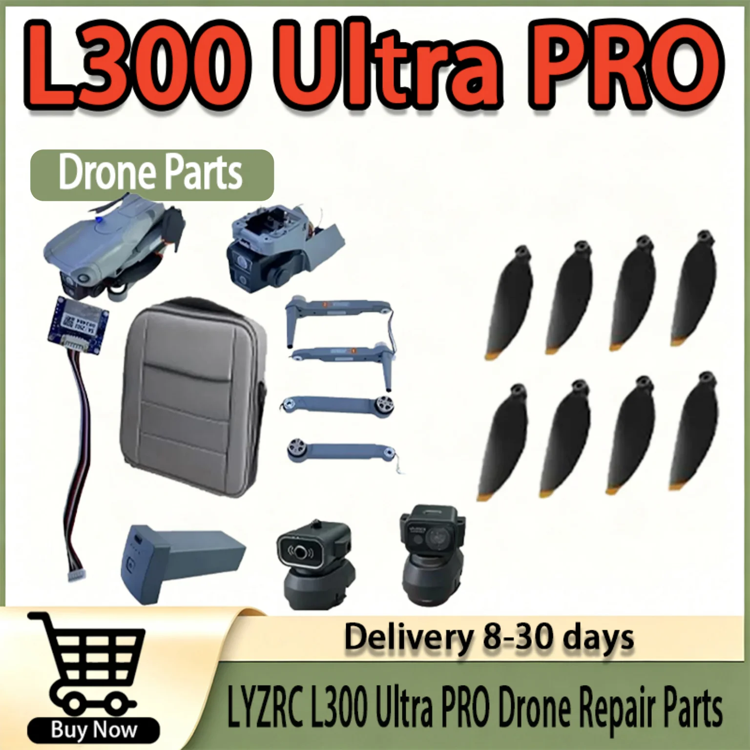 Exclusive Repair Components for LYZRC L300 Ultra L300 PRO, Full Drone Replacement Battery Main Board Motor Arm Parts