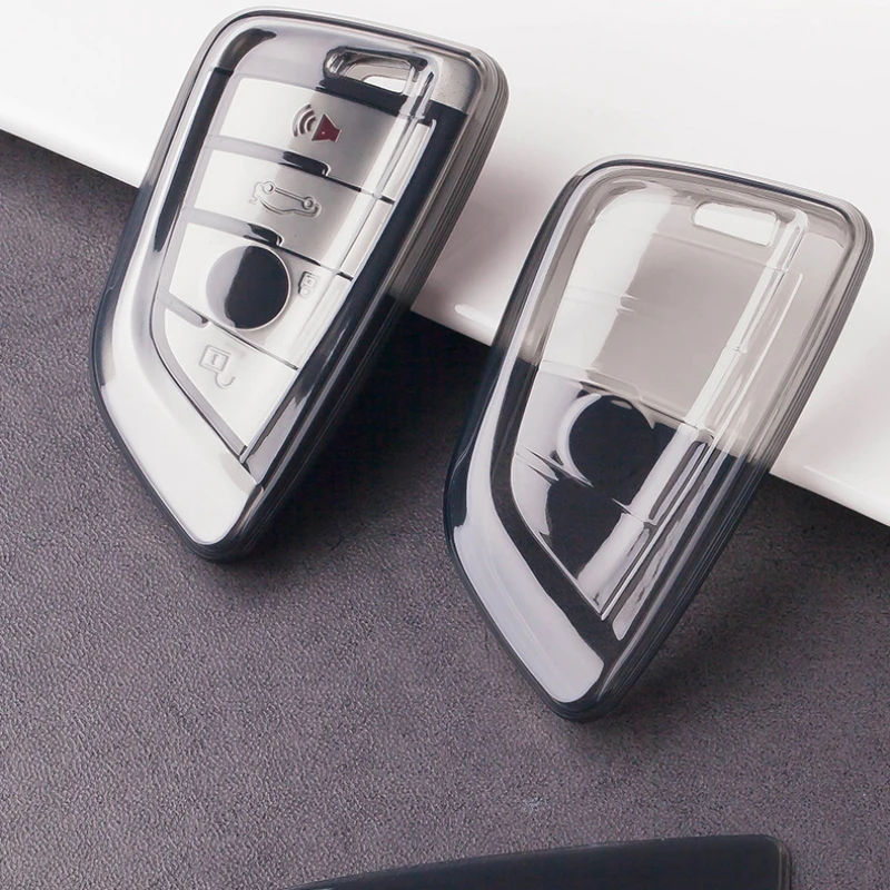 Transparent Tpu Car Key Case for Bmw F20 G20 G30 X1 X3 X4 X5 G05 X6 X7 G11 F15 F16 G01 G02 F48 Key Cover Protection
