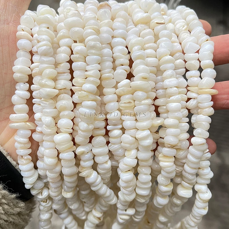 5-8mm Natural White Shell Gravel Beads Irregular Mother Of Pearl Loose Chips For Jewelry Making Diy Bracelet Necklace Accessory