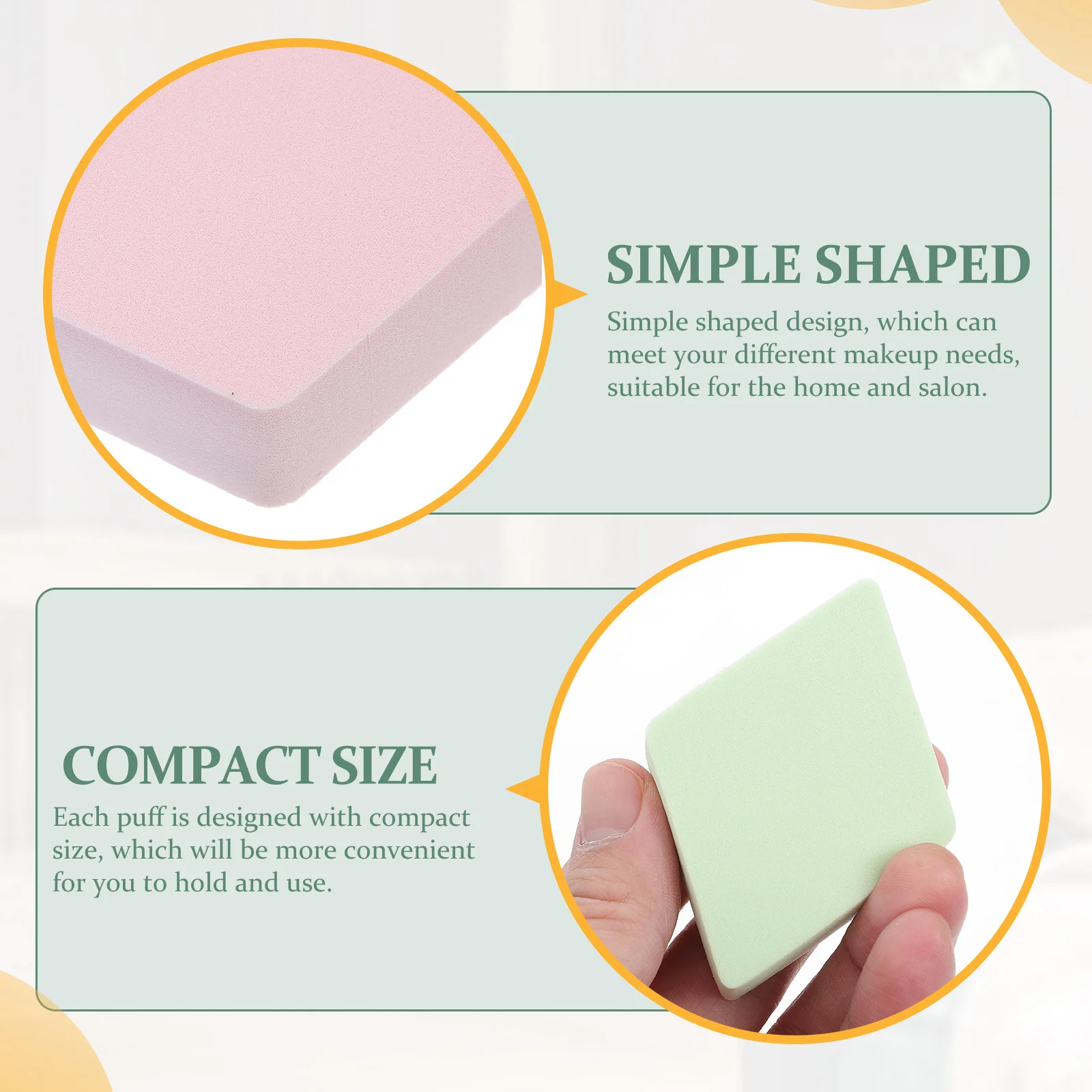 

12Pcs Household Rhombic Powder Puff Makeup Accessory Comfortable Grip Save Powder Suitable for Beginners Artists