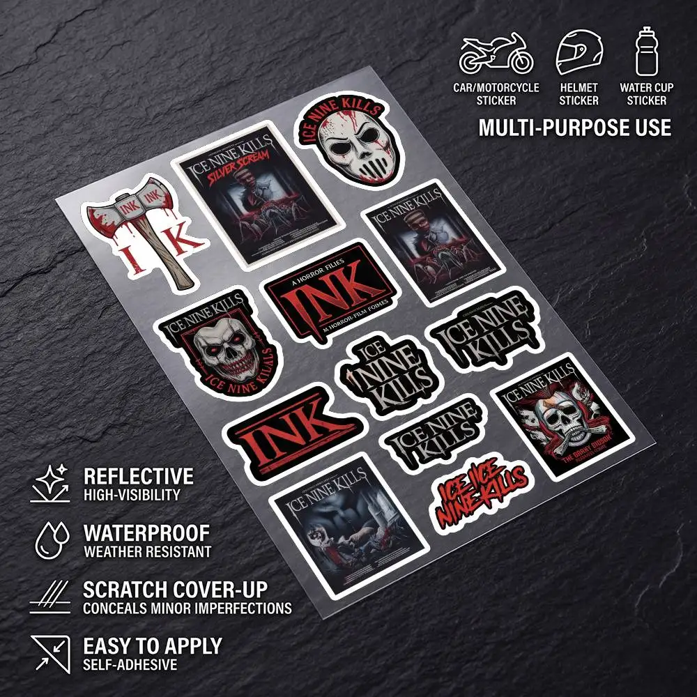 I-IceNineKills-s High Visibility Reflective Waterproof Decal Scratch Hide Sticker Fit Car Motorcycle Helmet Refrigerator