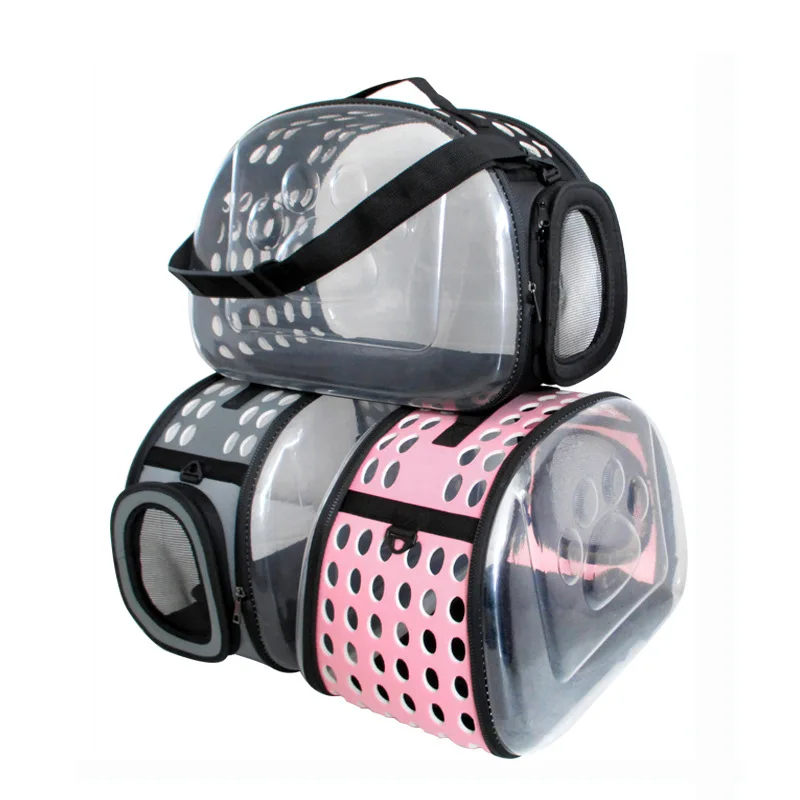 

Crossbody pet bag breathable portable cat out bag dog backpack folding transparent cat bag