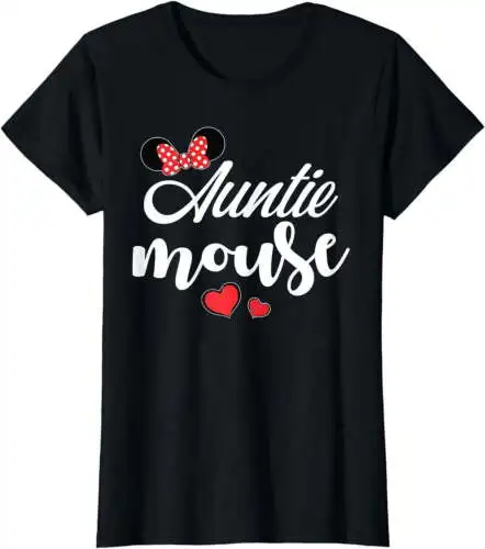 Womens Auntie Mouse Tee Auntie Mouse Heart Funny Gift T-Shirt