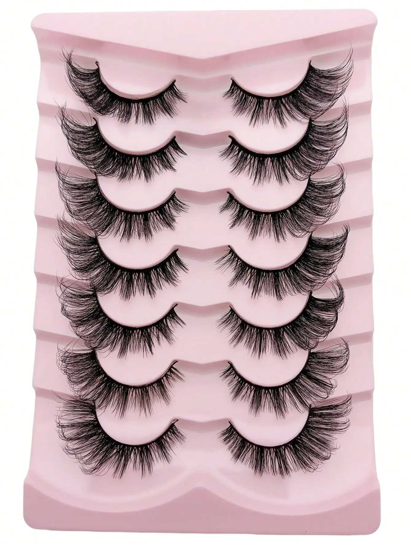 7 Paar Katzenaugen-Wimpern, natürliche, schmale Fuchsaugen-Form, flauschig, dicht, verlängern die äußere Augenwinkel, für den täglichen Gebrauch. – Detail 5