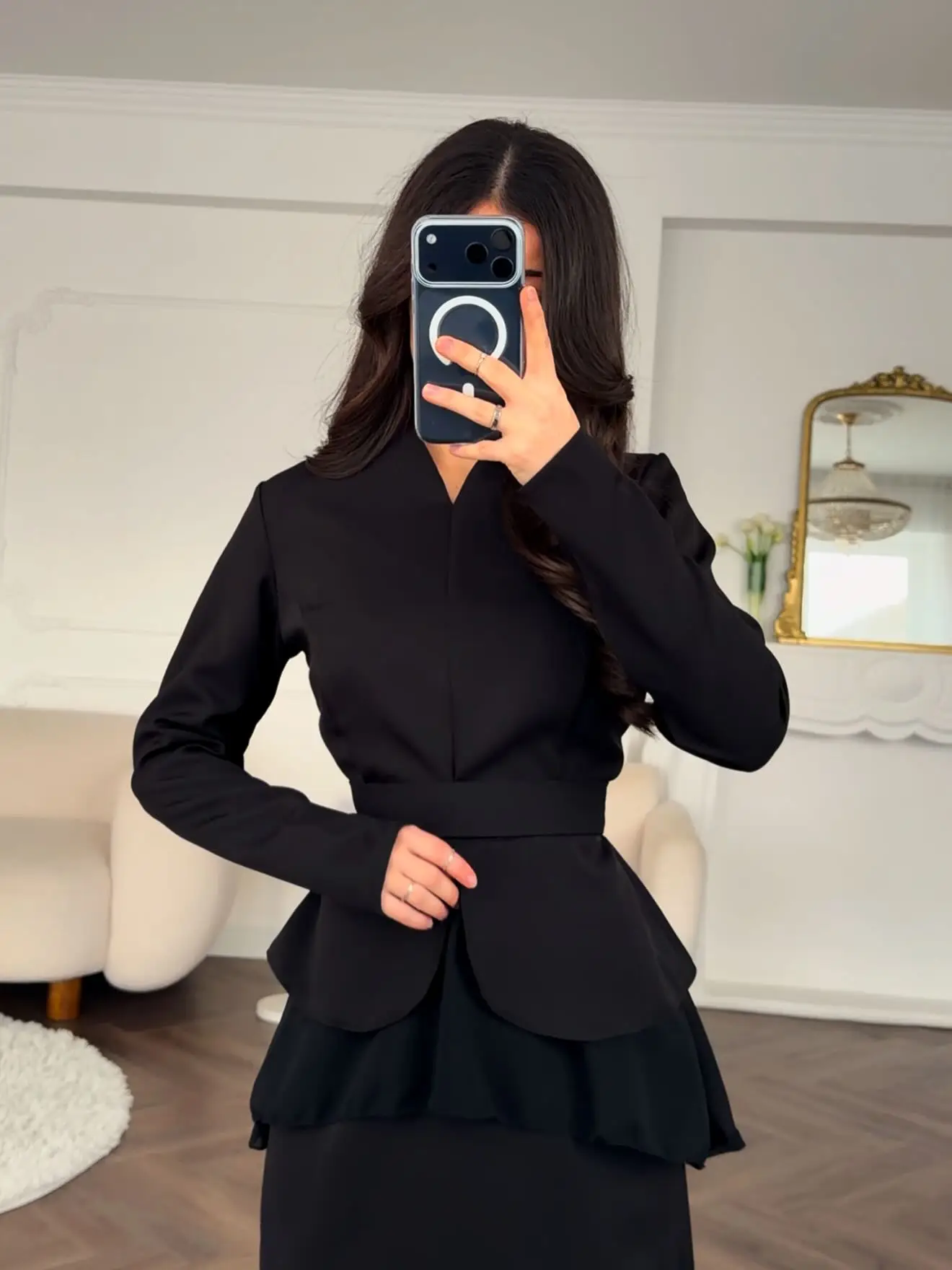 فستان حفلات أنيق مخصص باللون العنابي للنساء برقبة على شكل حرف v وأكمام طويلة للحفلات المسائية بطول الأرض فساتين مناسبة رسمية #5