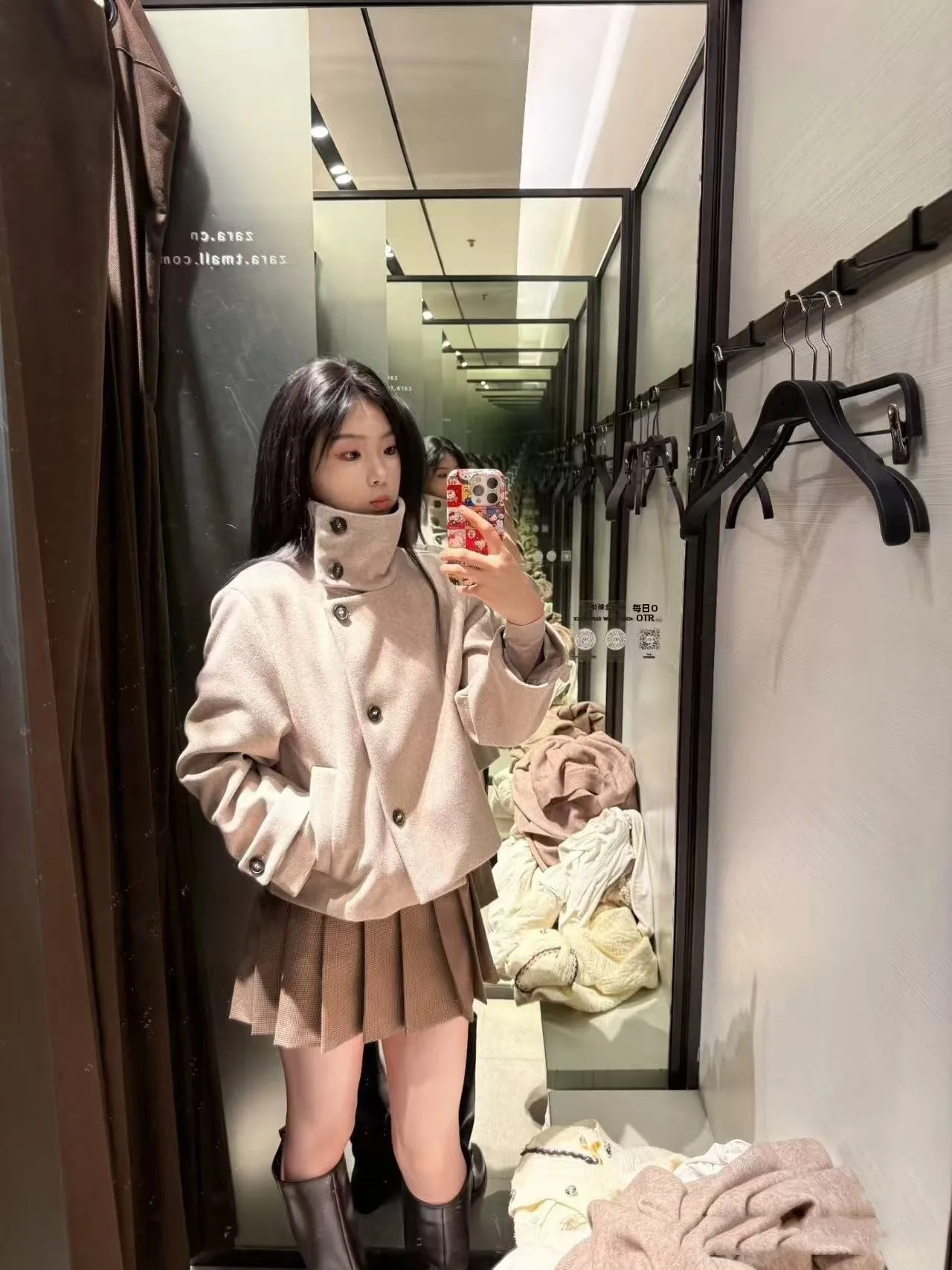 Spring 2026 Commute Style Short Double-Breasted Jacket Coat Women's Stand Collar Outerwear Casual Loose Fit Long Sleeve