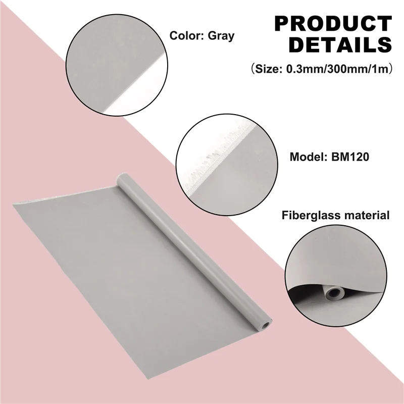AY14 -BM120 Pad Coated Fiberglass Thermal Silicone Pad For Heat Sink IGBT MOS Transistor