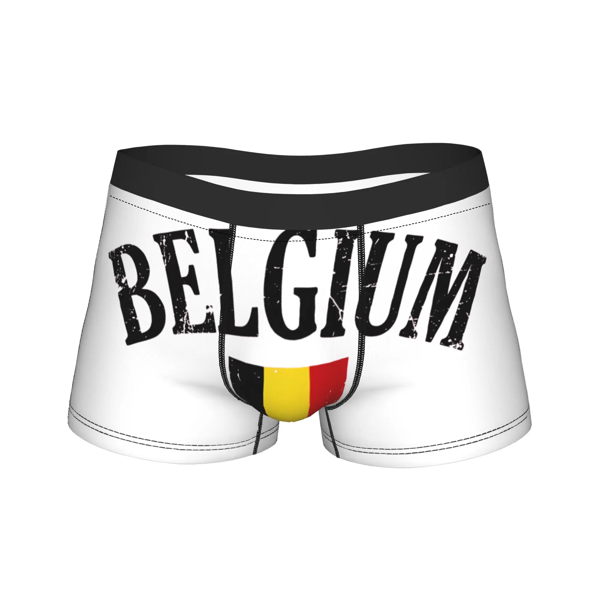 Belgium Flag Underwear  Custom DIY Trunk High Quality Male Panties Classic Boxer Brief Birthday Gift