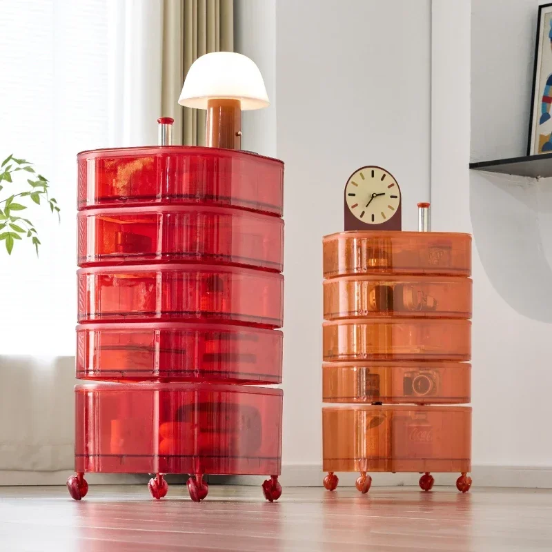 Bedside table 360 rotating mobile bedroom small cabinet Douyin Internet celebrity small storage simple locker
