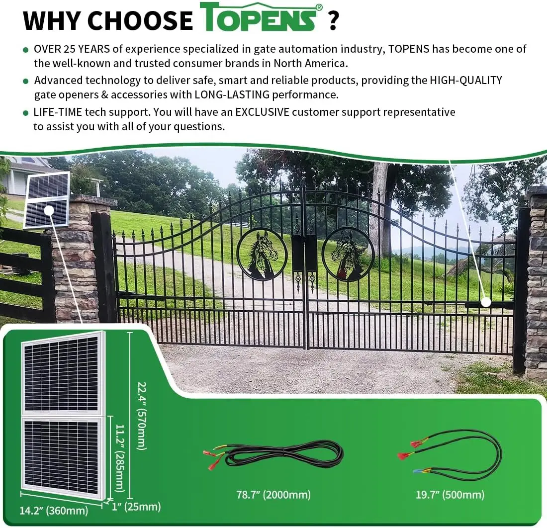 TSQ20W 20W 24V Kit de panel solar monocristalino para abridor de puerta, barco, RV, luz de jardín