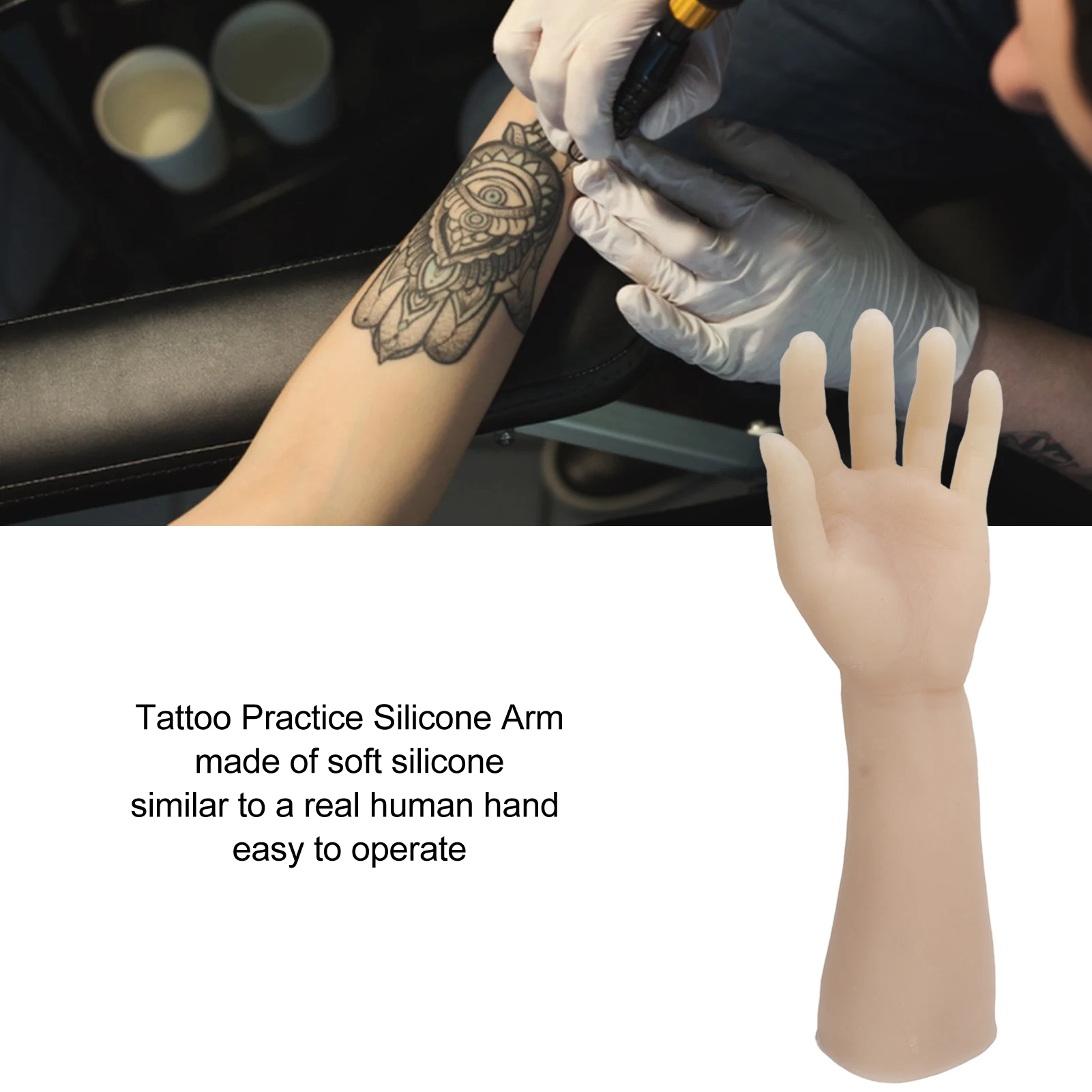 Tattoo Practice Silicone Arm Realistic Displaying Soft Simulation Tattooing Training Arm For Shop Stimulation Tattooing Arm