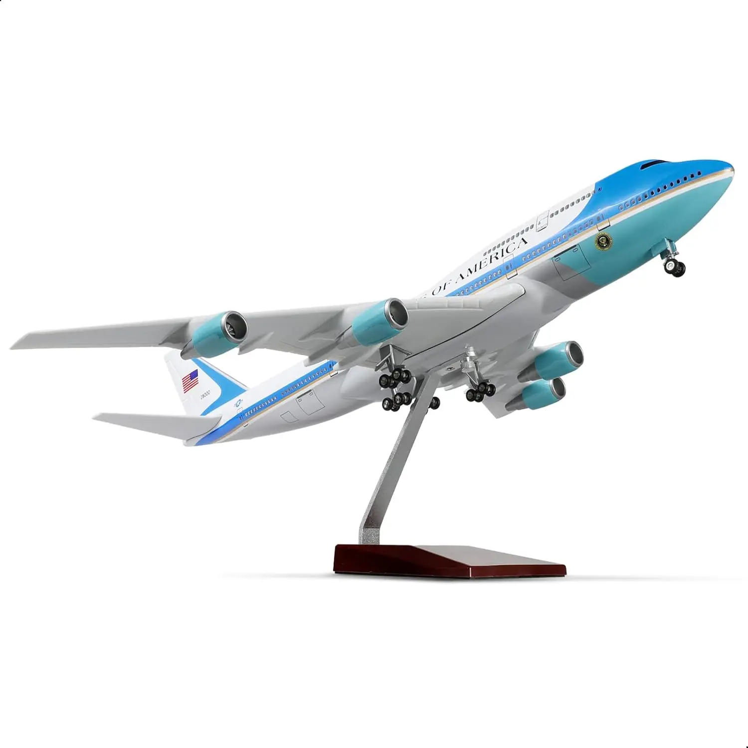 

1/150 Scale Air Force one B747 Resin Diecast Airplane Model with Stand＆Wheel for Aviation Enthusiasts Gifts or Display Decoratio