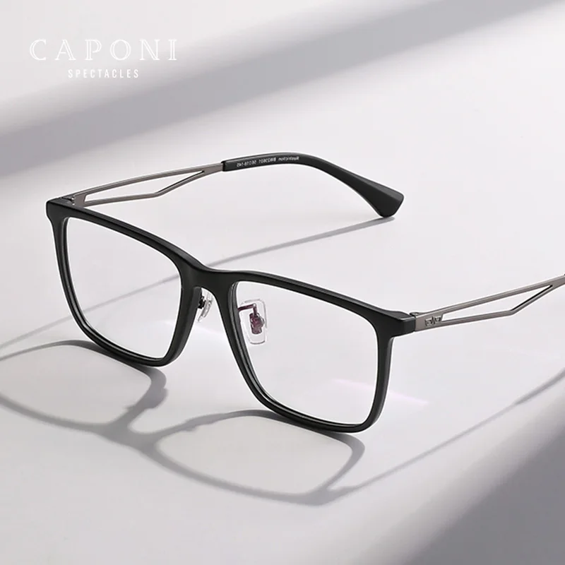 

CAPONI New Fashion Glasses Men's Frame TR90 Titanium Acetate Eyeglasses UV400 Protect Original Brand Designer Spectacles J23601