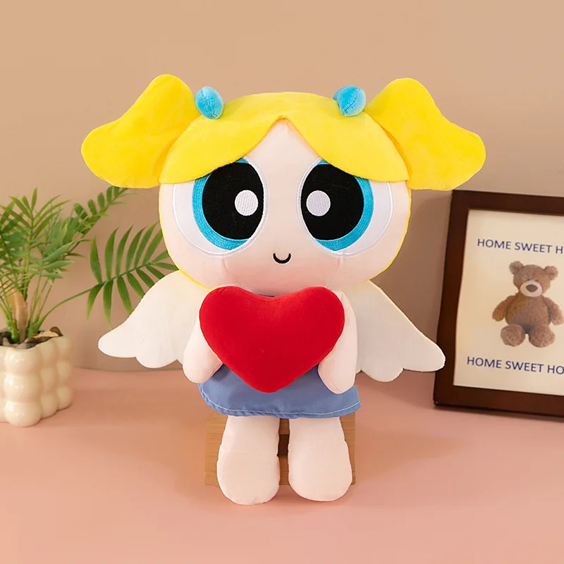 Anime Powerpuff Girls pluszowa poduszka figurka z kreskówki lalki dla dziewczynek wypchana poduszka kolekcja hobby prezenty urodzinowe dla dzieci