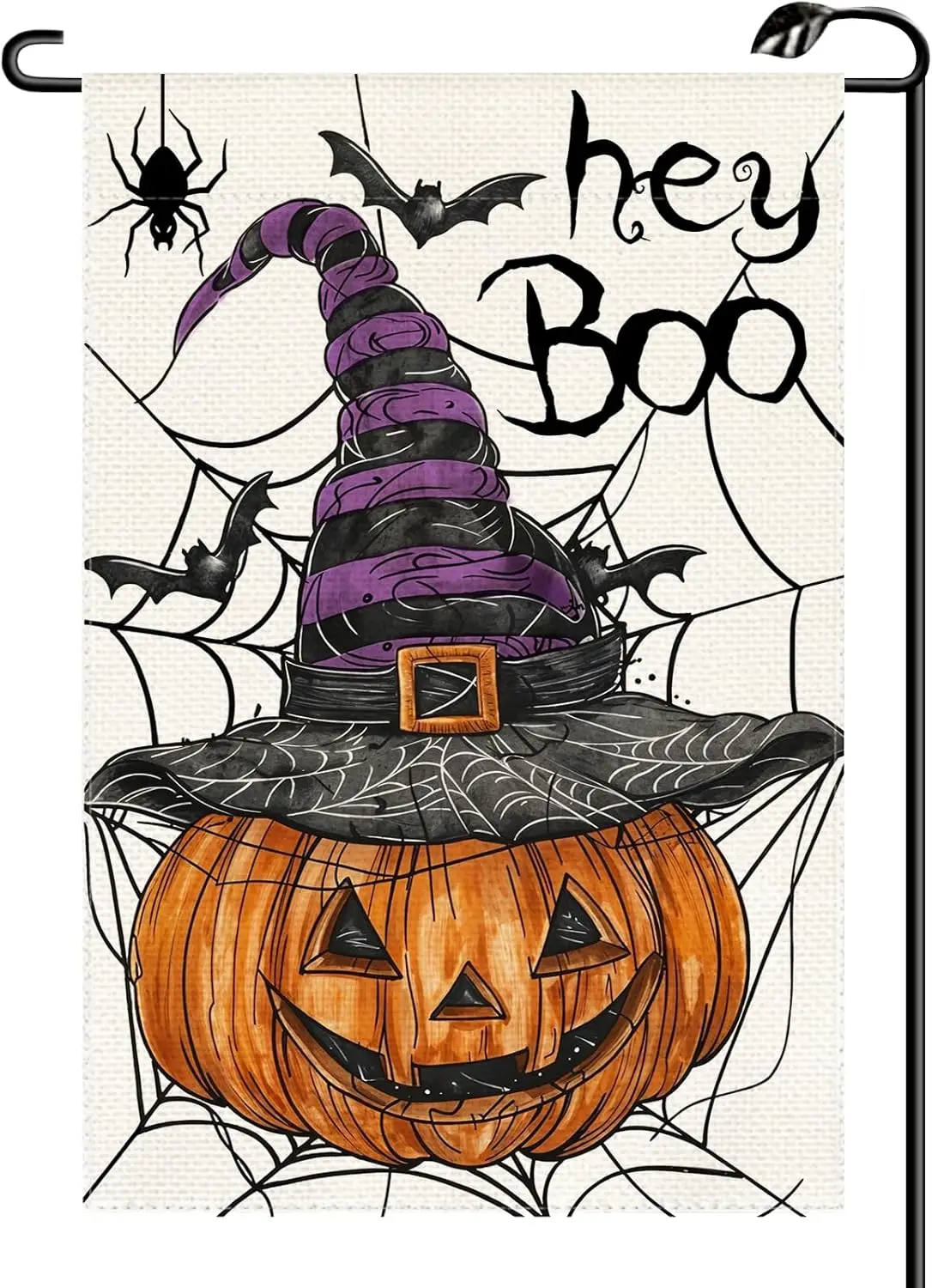 Halloween Pumpkin Hey Boo Garden Flag 12x18 Inch Vertical Double Sided Funny Holiday Small Flags Farmhouse Outside Decoratio SSL