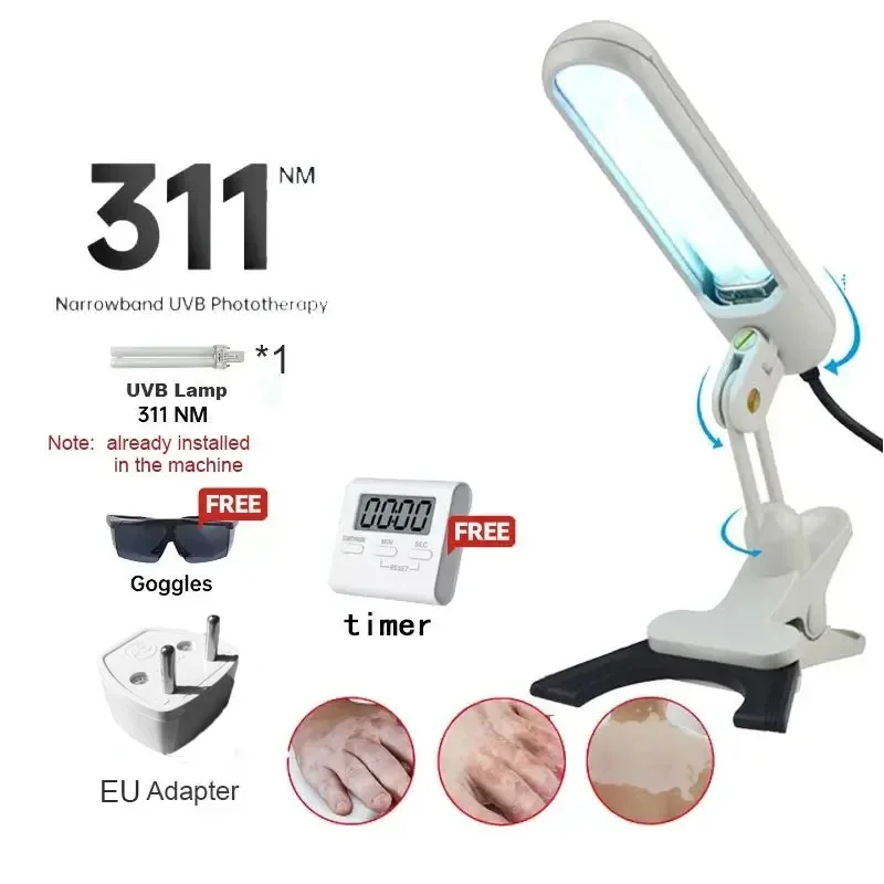 Narrowband 311nm UVB Lamp Phototherapy Instrument for Skin Treatment - Vitiligo Psoriasis Therapy Ultraviolet Light