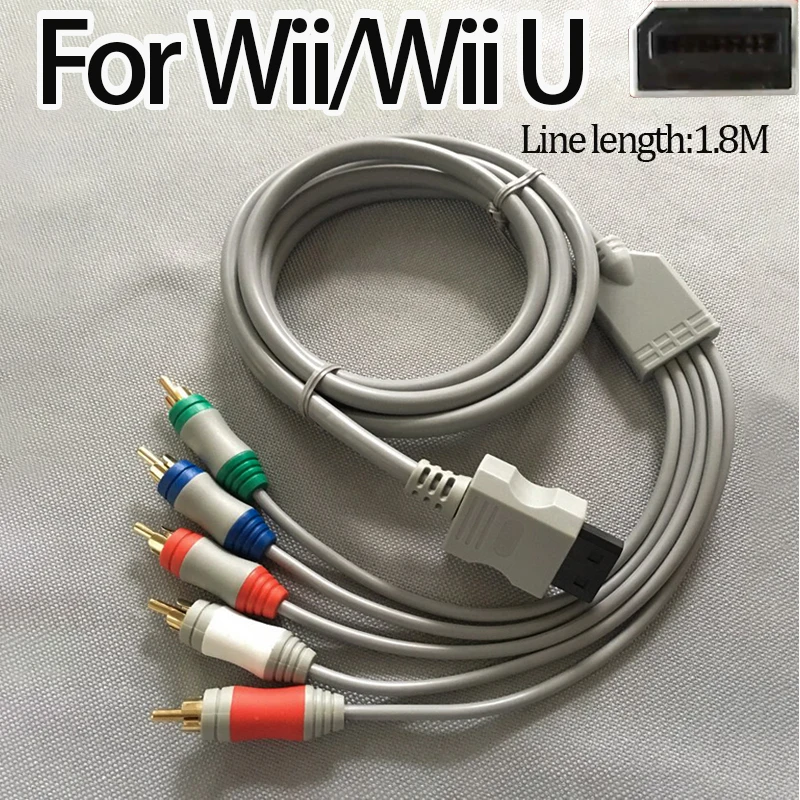 1.8M1080P Component Cable HDTV Audio Video AV 5RCA Cable For Wii/Wii U Console Clear Image Video Audio Adapter Cable Accessorie