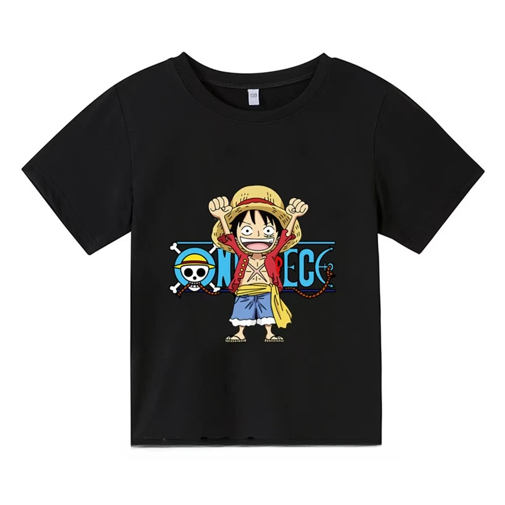 ワンピース Q バージョン ルフィ メンズ レディース ピュアコットン Tシャツ 2026 夏アニメプリント アメリカン ヒップホップ カジュアル トレンド 新しいトップ