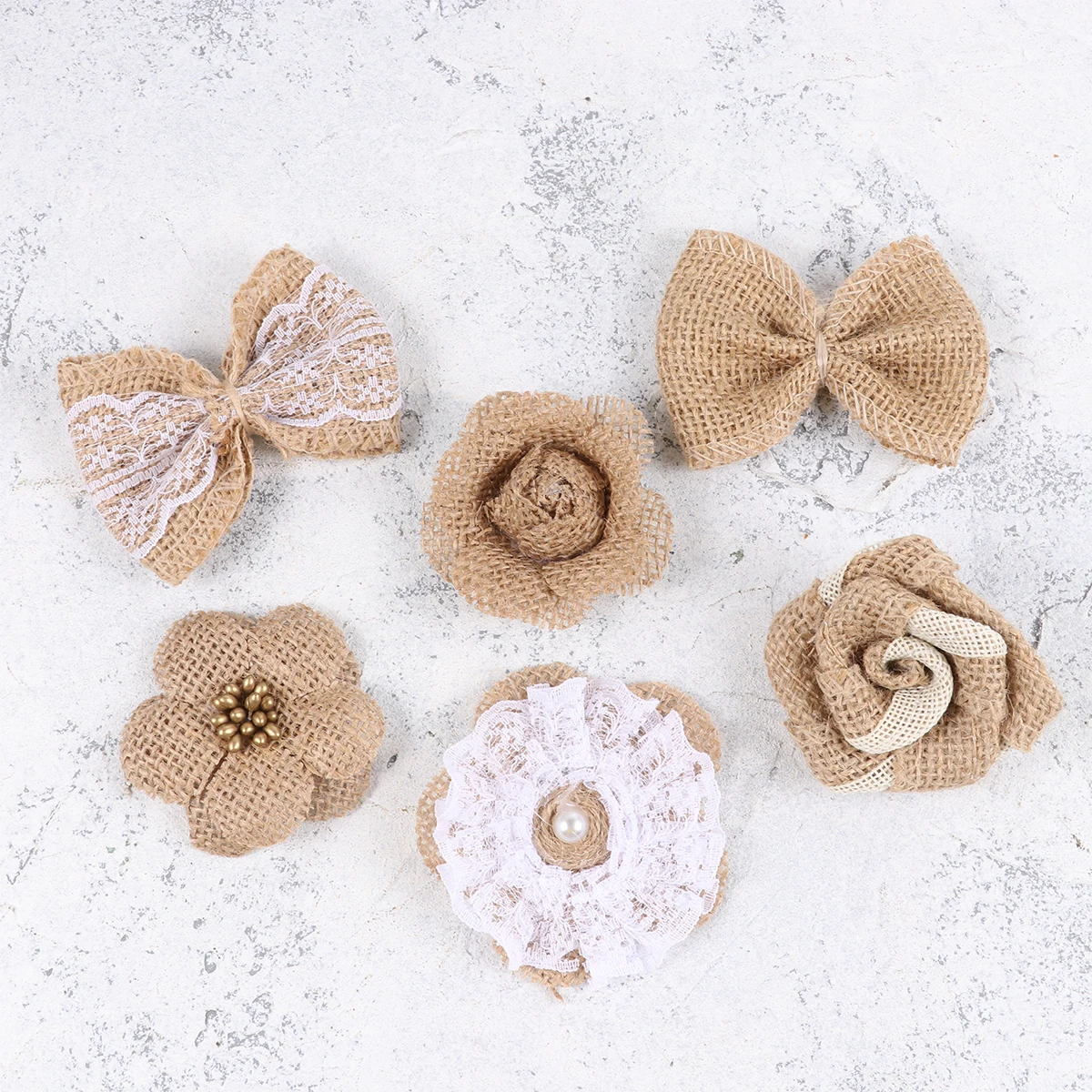 

24pcs Linen Flowers Diy Craft Wedding Party Decoration Accessory Hat Hair Bowknot Vintage Headband Home Storage Craft Supply