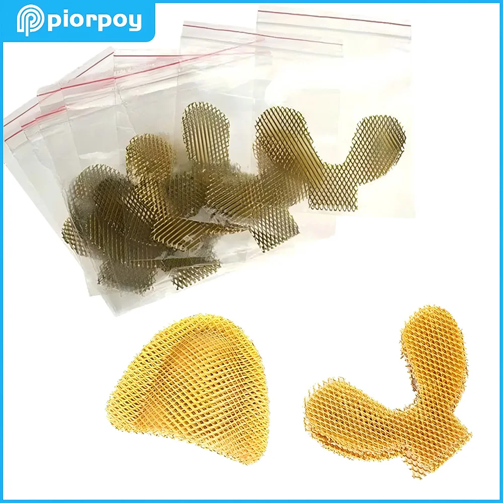PIORPOY20Pcs Dental Metal Palatal Golden Reinforcement Mesh For Acrylic Partial Denture Upper Lower Dentistry Dentists Materials