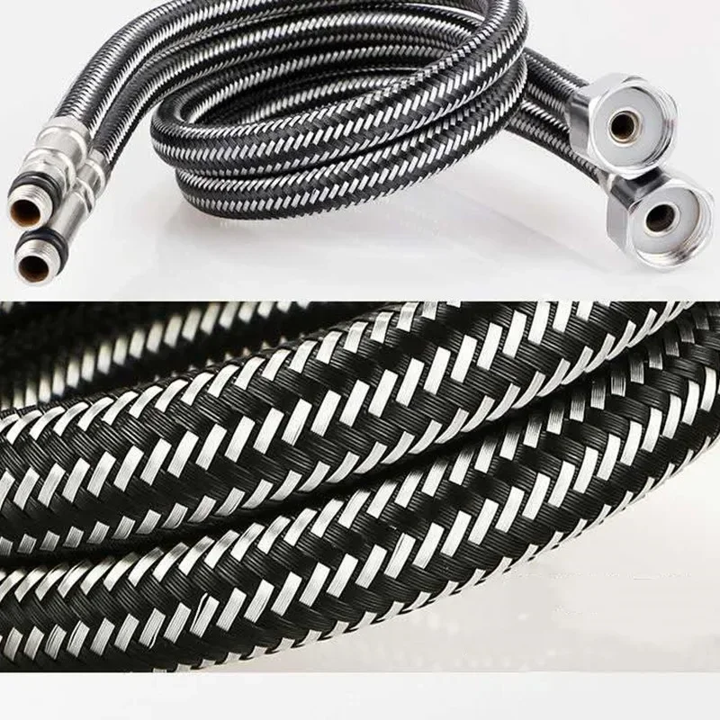 G1/2\'\' Stainless Steel Nylon Braided Tube Pipe Hose Silicone Plumbing Thermoresistant Tap Basin Faucet Sink Kitchen Bathroom