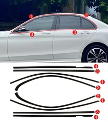 Car Styling black Window Sequins Decoration Cover  Trim For Mercedes Benz 4-door  W205 2015-2020 Auto Accessories