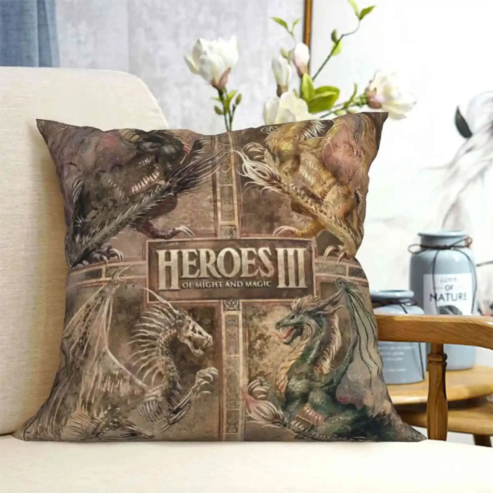 Heroes 3 Throw Cushion Pillow Cover Cavalier Knight Heroes3 Might And Magic Castle Reitar Hmm3 Black Dragon Pc Games Old School