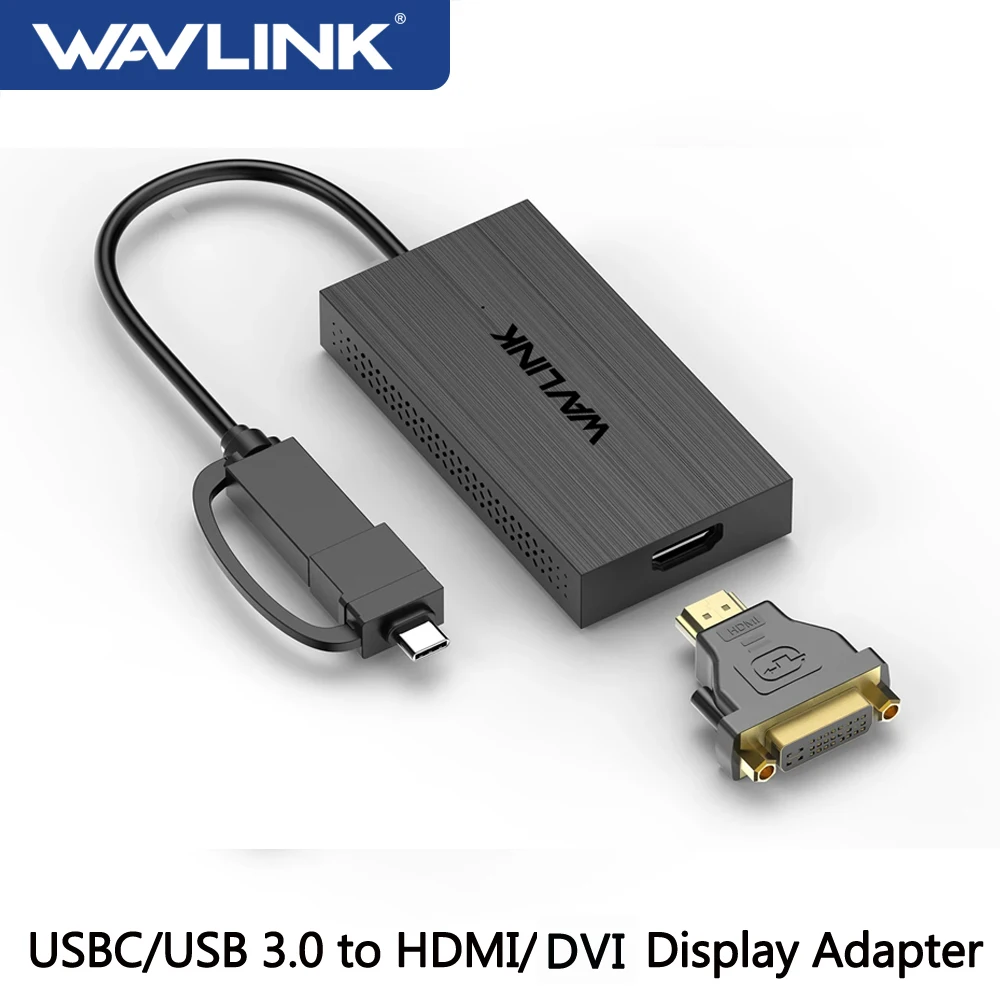 Wavlink USB3.0 to HDMI-Compatible Multi-Display Adapter 4K Video Graphic Converter USB C To DisplayPort Card For Windows/Mac OS