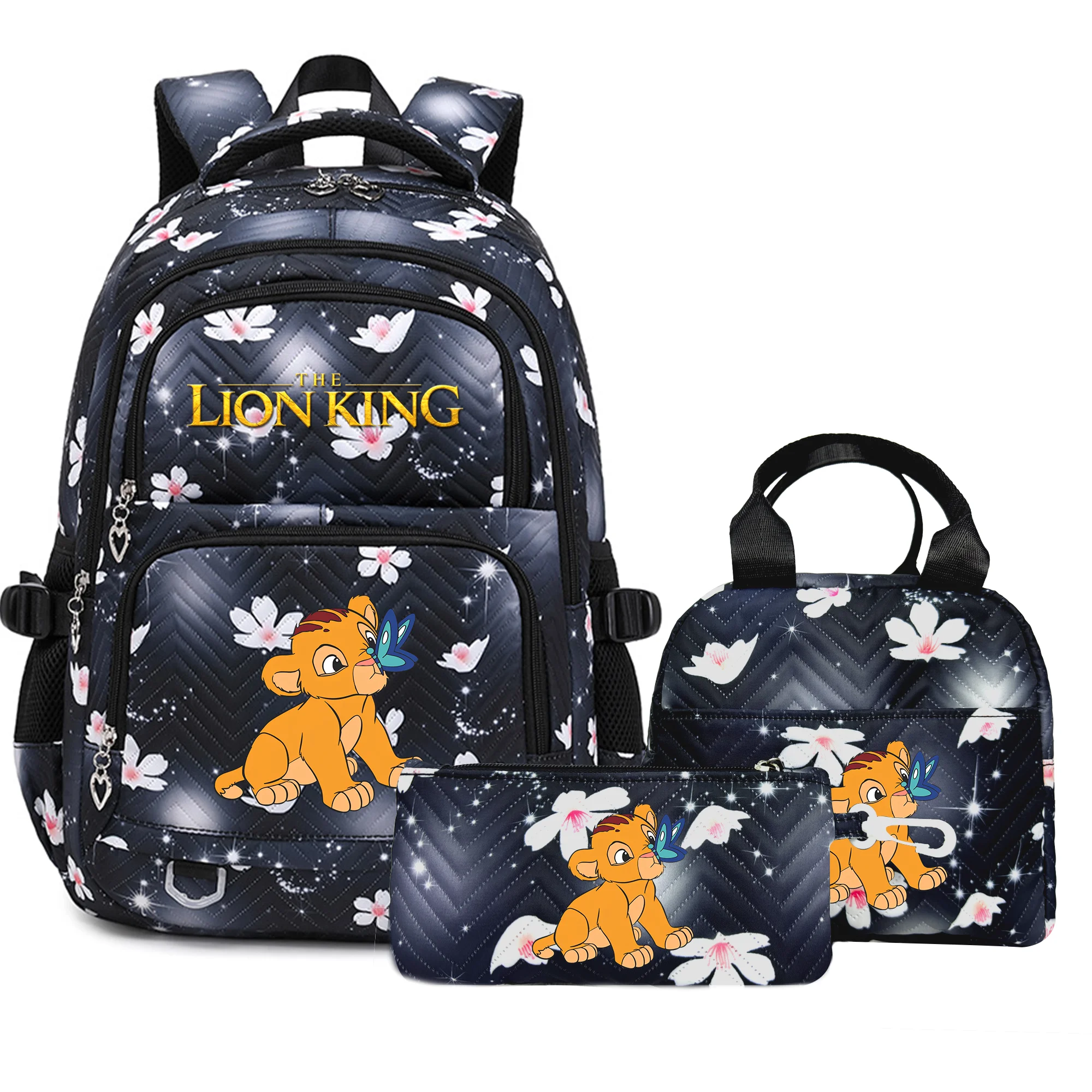 Disney The Lion King Large Capacity Backpack Daypack Lightweight Schoolbag Casual Travel Knapsack for Women Girls Pen Lunch Bags