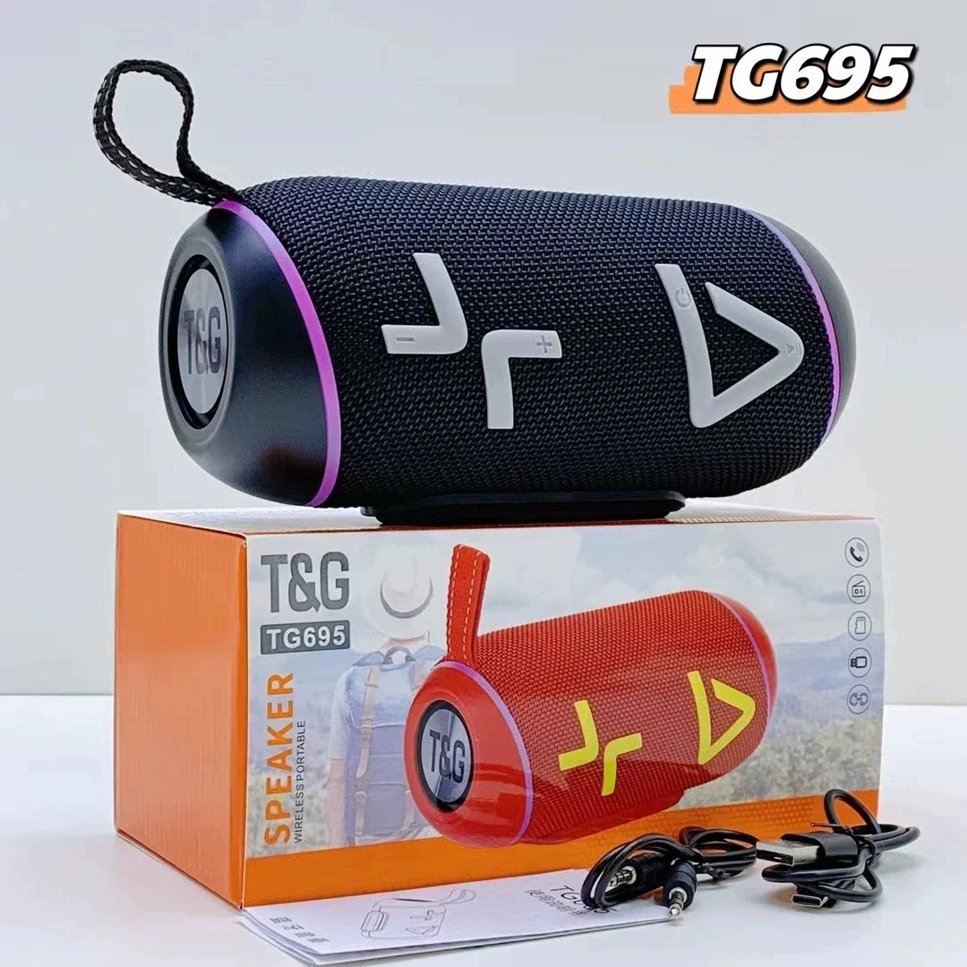 TG695 النسيج اللاسلكية بلوتوث صندوق مكبر الصوت المحمولة الرياضة في الهواء الطلق مكبر الصوت دعم راديو FM مع RGB ضوء TG مكبرات الصوت
