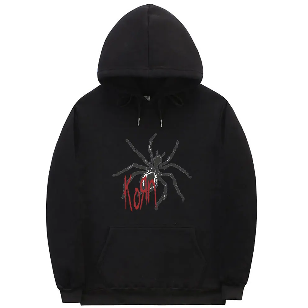 

Rock Metal Band Korn Spider Graphic Hoodie Male Fashion Hooded Tracksuit Men Vintage Oversized Pullover Unisex 90s Streetwear