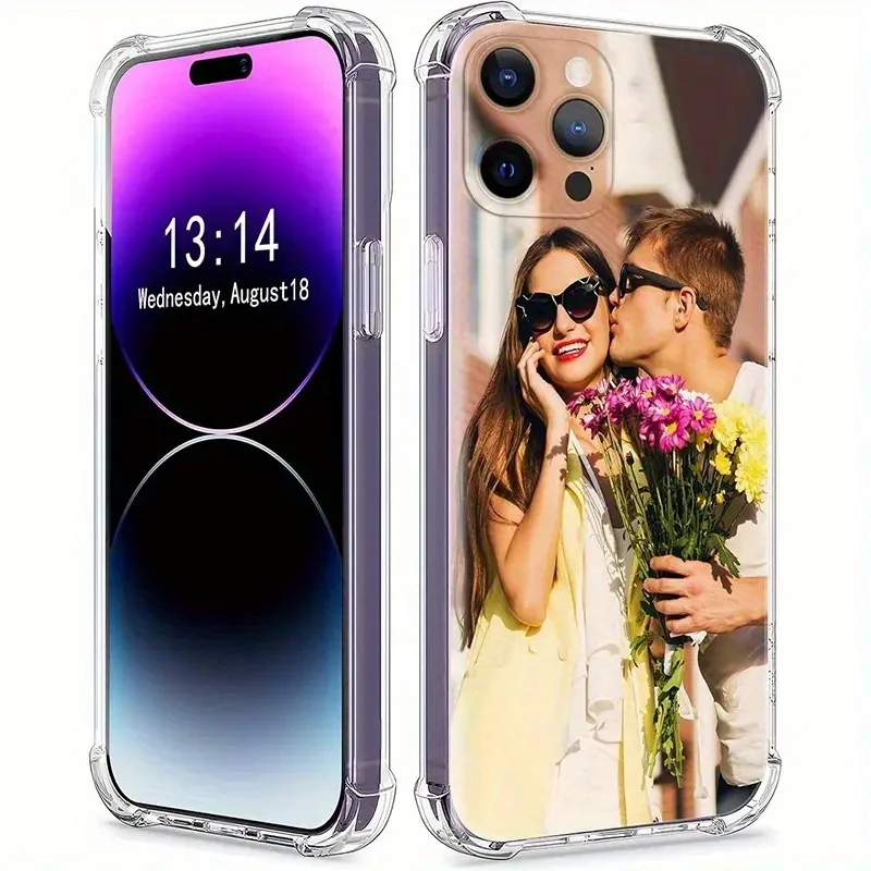 For iPhone 17 16 16e 15 14 13 12 11 Pro Max Mini SE 2020 2022 XS XR 6 7 8 Plus Air DIY Couple Photo Custom Shockproof TPU Case view 2