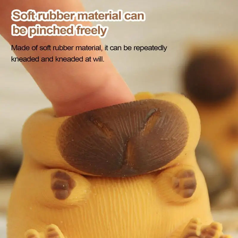 아이들을위한 짜기 장난감 Capybara 고무 짜기 모델 데스크탑 장식 느린 리바운드 꼬집는 장난감