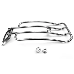 HCMT Chrome and Gloss black Solo Seat Luggage Rack For Harley 1997-2022 FLHTC Road King Touring