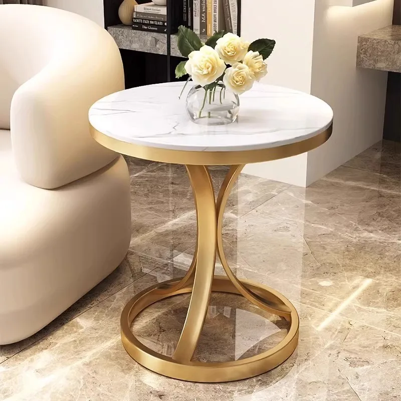 

Light luxury rock slab edge few small coffee table living room sofa corner few simple creative side cabinet balcony